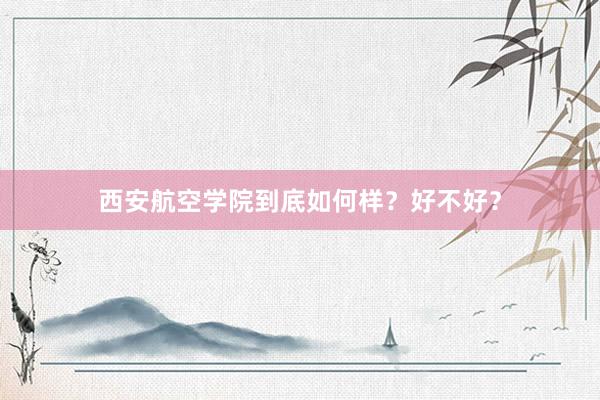 西安航空学院到底如何样？好不好？